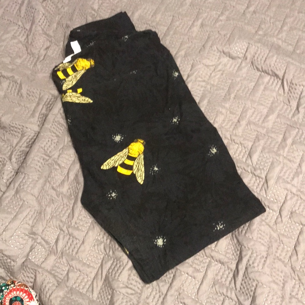 LuLaRoe bumble bee TC Leggings Black/Navy/Bee